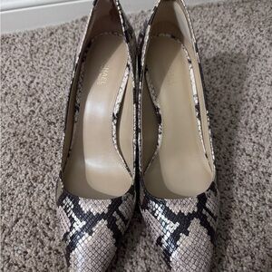 Michael Kors Snakeskin Heels - Black and Cream